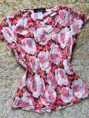 Pink Floral Silk Top